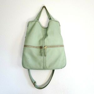 Fossil Erin Sage Green Leather Convertible